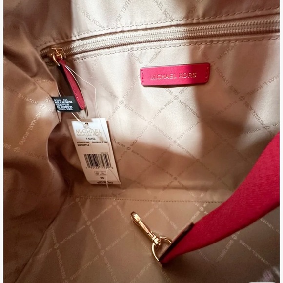 Michael Kors Carmine Pink and logo medium satchel NWT! - Picture 4 of 5